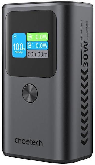 Choetech B701 Power Bank 10000mAh 30W cu Port USB-A și 2 Porturi USB-C Gri