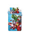 Avengers Set Kids Duvet Cover Single with Pillowcase Cotton Light Blue 100x135cm
