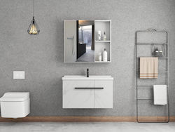Polihome Blat cu Lavoar & Oglindă L60xW47xH45cm...