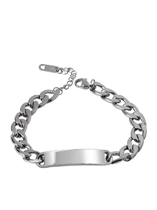Theodora's Jewellery Βραχιόλι Ταυτότητα από Ατσάλι