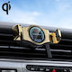 Car Mobile Mount with Adjustable Hooks and Wireless Charging Gold