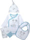 Disney Mickey Long-Sleeved with Pants Mickey White Light Blue 4pcs