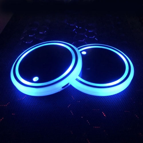 1 Pair 68mm Led Smart Light-emitting Coaster Light Light Atmosphere Car Cup Slot Light Modern Technology