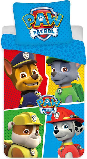 Paw Patrol Σετ Βρεφική Παπλωματοθήκη με Μαξιλαροθήκη Πολύχρωμη 100x135εκ.