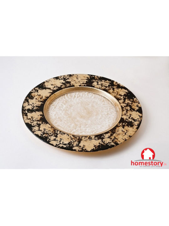 Doris Platte Schwarz-Gold 33,5cm Ad449g Glas Espiel Schwarz Gold