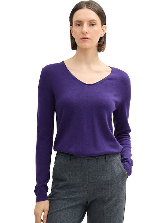 Tom Tailor Women's Sweater Cotton Cosmic Violet