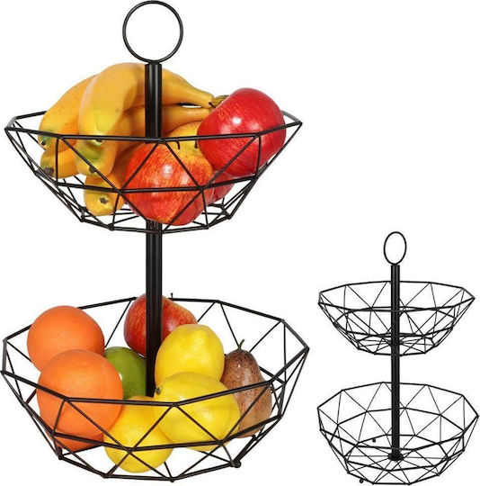 Vilde Metallic Black Fruit Bowl 30x30cm