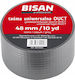 Bisan Fabric Tape Universal Duct 48mm/10yd Gray B870004