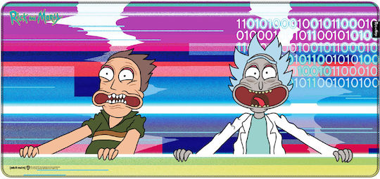 Геймърски пад за мишка Rick Morty Glitched XL 900x420x4mm Официално лицензиран