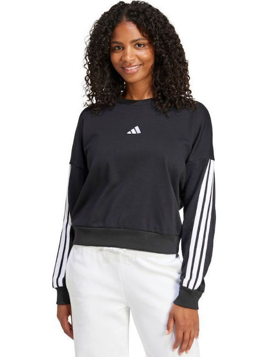 Essentials 3-Stripes French Terry Women's Sweatshirt Black