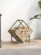 vidaXL Brennholz Inox Regal Holzlagerung 50x25x50cm