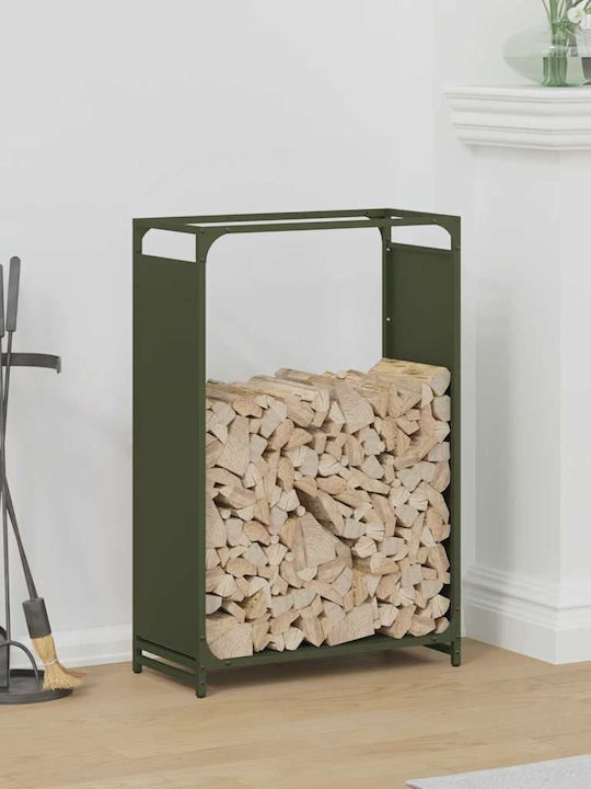 vidaXL Inox Ράφι Αποθήκευσης Ξύλων 60x28x90cm Π...