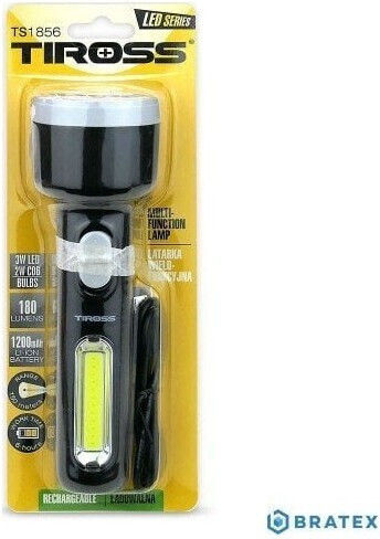 Tiross Επαναφορτιζόμενος Φακός LED με Μέγιστη Φωτεινότητα 180lm