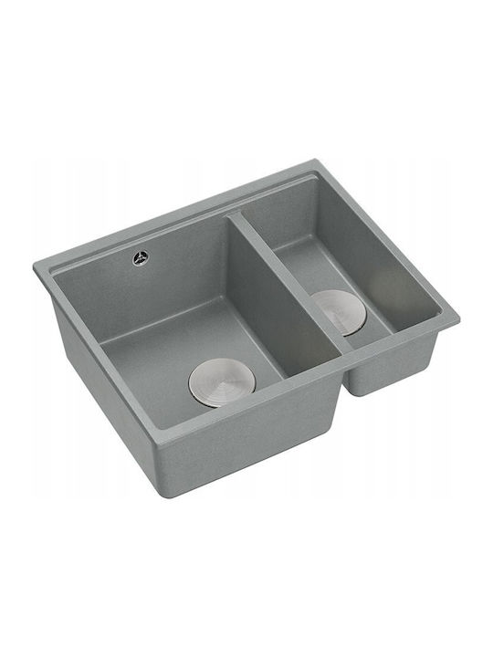 GraniteQ Ένθετος Νεροχύτης Inox Μ56xΠ46cm Γκρι