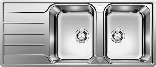 Blanco Lemis 8 S-if Ένθετος Νεροχύτης Inox Brushed Μ116xΠ50cm Ασημί