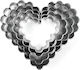 Set de 4 forme de tăiat biscuiți din metal Aliprantis Inimi Ondulate 018.04.470