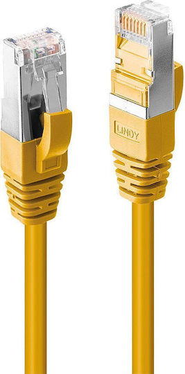 Lindy S/FTP Cat.6a (Gigabit) Καλώδιο Δικτύου Ethernet 7.5m Κίτρινο