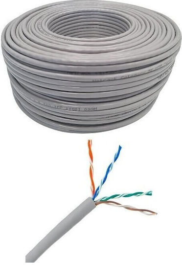 Netrack U/UTP Cat.5e (Gigabit) Мрежов Кабел Ethernet 305м Сив