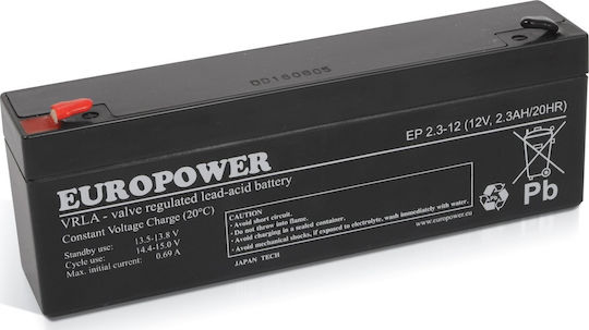 Europower Батерия UPS с Капацитет 2.3Ах и Напрежение 12V 1бр