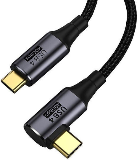 PremiumCord Cablu Video USB 4 USB-C Masculin - Thunderbolt 3 / USB-C 240W PD Negru 1.2m