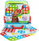 Tablă de Pictură Tip Valiză Mozaic 2 în 1 cu Roți Diverse Accesorii Multicolor