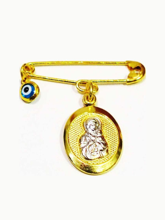 Silver Safety Pin Virgin Mary Fa01g