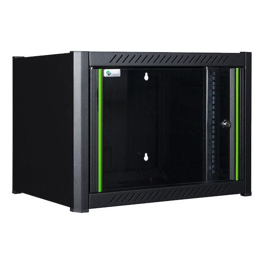 Lanview Επιτοίχια Καμπίνα Rack 6U 60x56x38cm Μαύρο