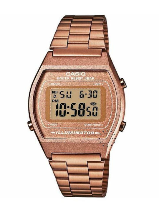 Casio Collection Ψηφιακό Γυναικείο Ρολόι 35mm Μπαταρίας με Ροζ Χρυσό Μεταλλικό Μπρασελέ