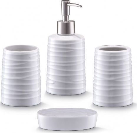 Zeller Badezimmer-Accessoire-Set Keramik Weiß