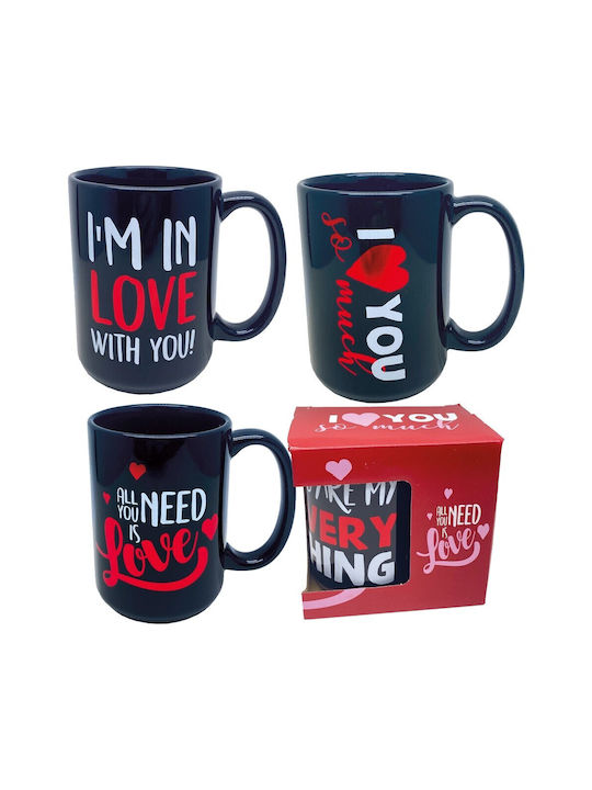 Cana ceramică de Valentine neagră 9x9cm selecție aleatorie