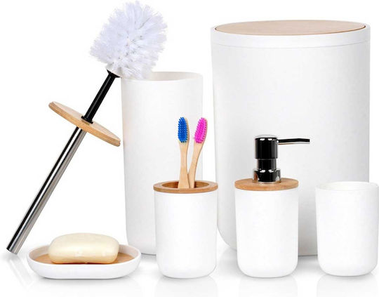 Vilde Vilde Bamboo Bathroom Accessory Set White