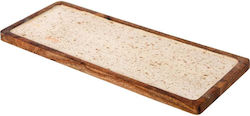 Πιατέλα Ξύλινη Λευκό Pe 40x16cm Gold Spots-prestige Πιατέλα Ξύλινη Λευκό Pe 40x16cm Gold Spots-prestige