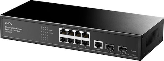 Cudy GS2008PS2 v1 Managed L2 PoE+ Switch με 8 Θύρες Gigabit (1Gbps) Ethernet και 2 SFP Θύρες