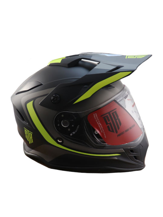 STR Enduro Tourer Μαύρο/Κίτρινο Ματ Κράνος Μηχα...