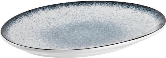 Dot Serving Platter Oval made of Porcelain Blue 25x12cm