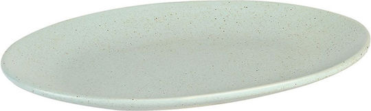 Dot Plate Shallow Oval made of Porcelain White 25x12cm