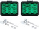 Τεμ Zs-7013 3 Ιντσών 9led Αδιάβροχο Στροβοσκοπικό Φως Αυτοκινήτου Φορτηγού Προειδοποιητικό Φως Πράσινο Φως