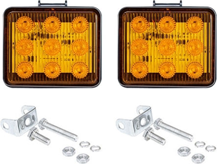 2 Stück Zs-7013 3 Zoll 9LED Wasserdichte Stroboskop-Warnleuchte Auto LKW Gelbes Licht
