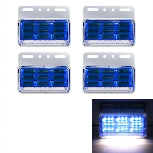 4 Buc Zs-9001 Dc24v 9d Lampa de Semnalizare Laterală pentru Camion Auto Impermeabilă Lumină Albastră