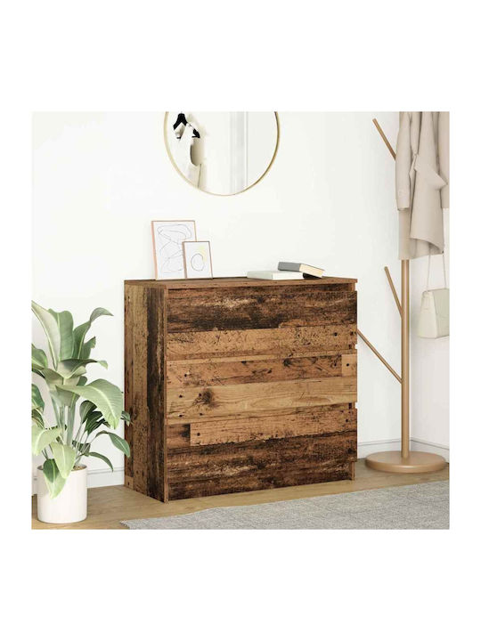 Wooden Chest of Drawers Coffee 80x35x80cm