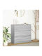 Wooden Chest of Drawers Grey 80x35x80cm