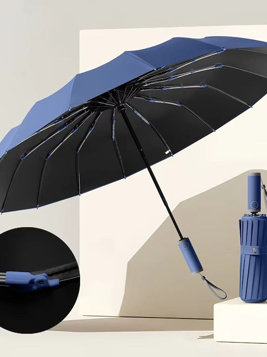 Winddicht Regenschirm Kompakt Blau
