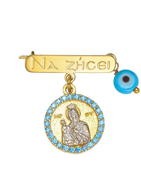 Ioannis Kosmima Pendant Kids Talisman with the Virgin Mary made of Silver MRS-23340Y