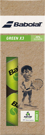 Babolat Green Kids Tennisbälle X 3 Packung mit 3 Bällen