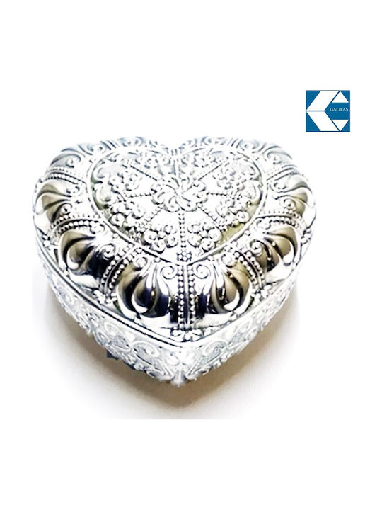 Galifas Κουτί Κοσμημάτων Μεταλλικό Ασημί 8.5x8x4.5cm