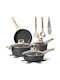 Just Perfecto Комплект съдове за готвене от Алуминий Black 12бр