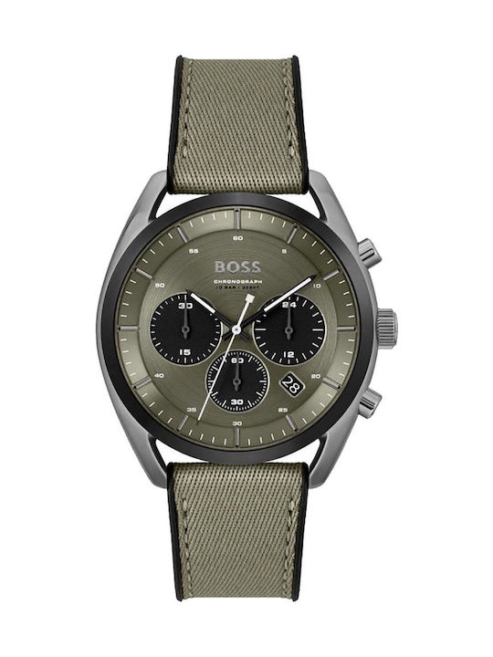 Boss Ceas Barbati 44mm Baterie cu Culoare Verzi Material Textil