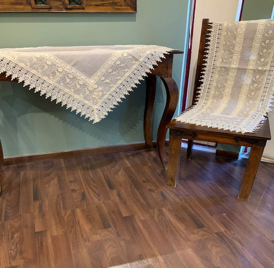 Liolios Home Ράνερ Λινό Λευκό 40x160εκ.
