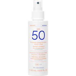 Korres Yoghurt Waterproof Face & Body Sunscreen SPF50 in Spray 150ml Korres Yoghurt Waterproof Face & Body Sunscreen SPF50 in Spray 150ml