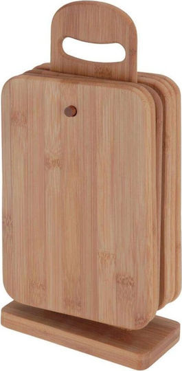 Excellent Houseware Σετ Επιφάνεια Κοπής από Μπαμπού Καφέ 15x7cm 6τμχ